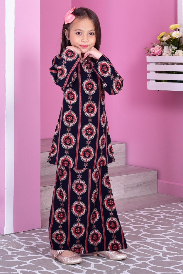 Baju Kurung Moden Adalina Kids - Diamond Black