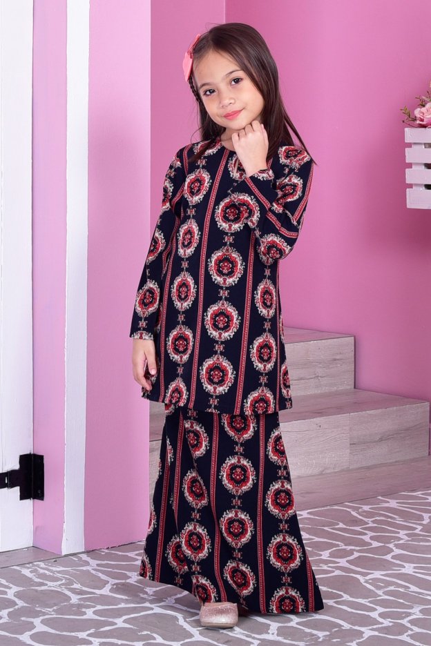Baju Kurung Moden Adalina Kids - Diamond Black
