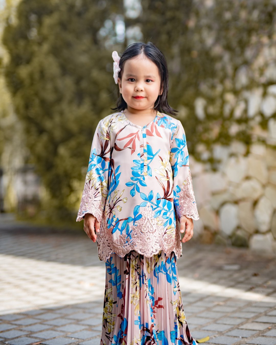 Baju Kurung Adeline Kids - Crepe Pink