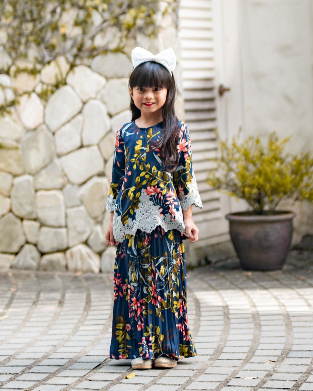 Baju Kurung Adeline Kids - Oxford Blue