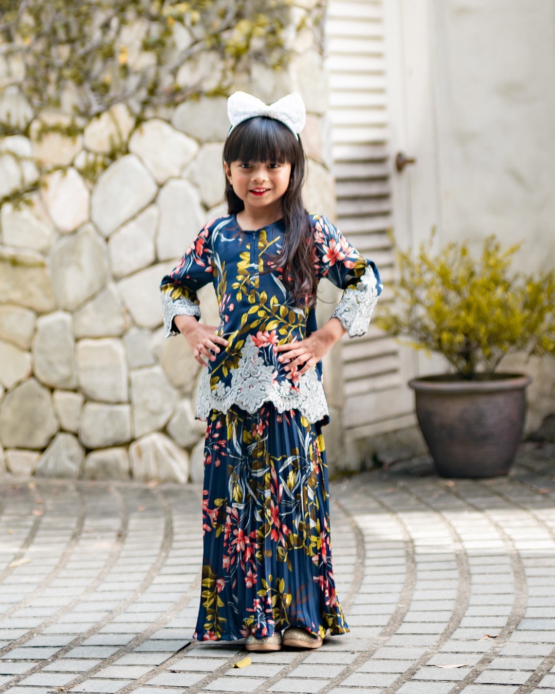 Baju Kurung Adeline Kids - Oxford Blue
