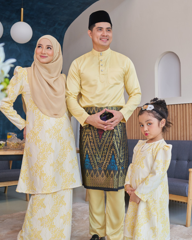 Baju Kurung Riau Lace Adiona - Buttercup