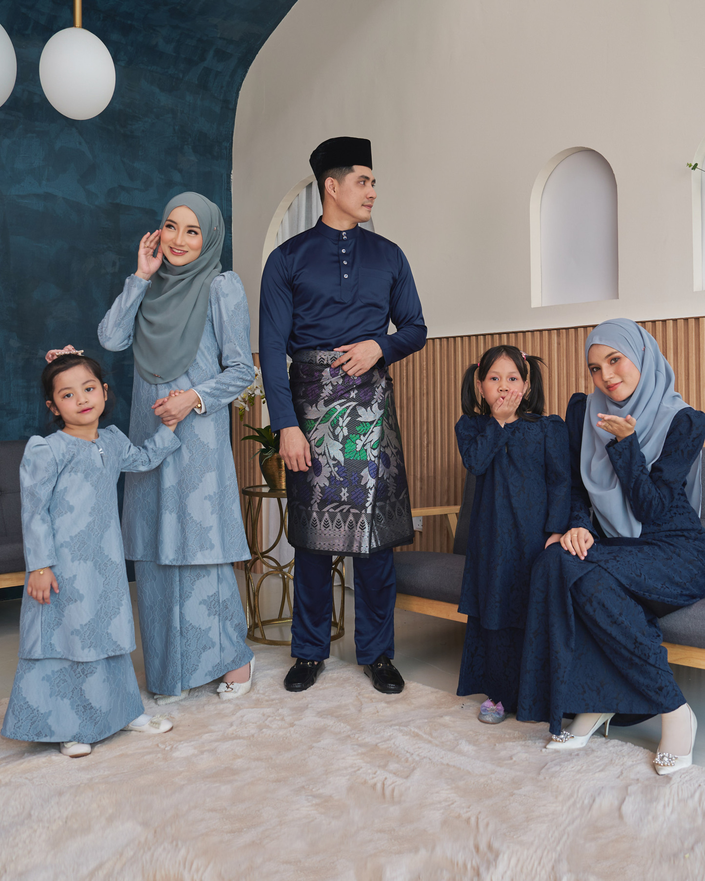 Baju Kurung Riau Lace Adiona - Twitter Blue