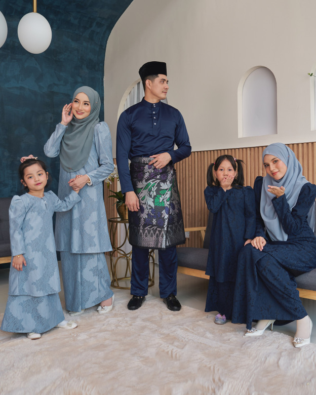 Baju Kurung Riau Lace Adiona - Twitter Blue