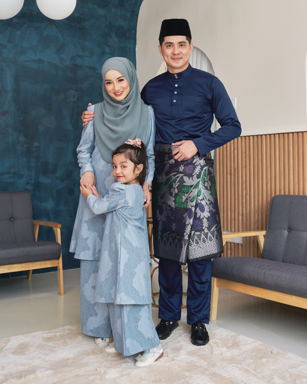Baju Kurung Riau Lace Adiona - Twitter Blue