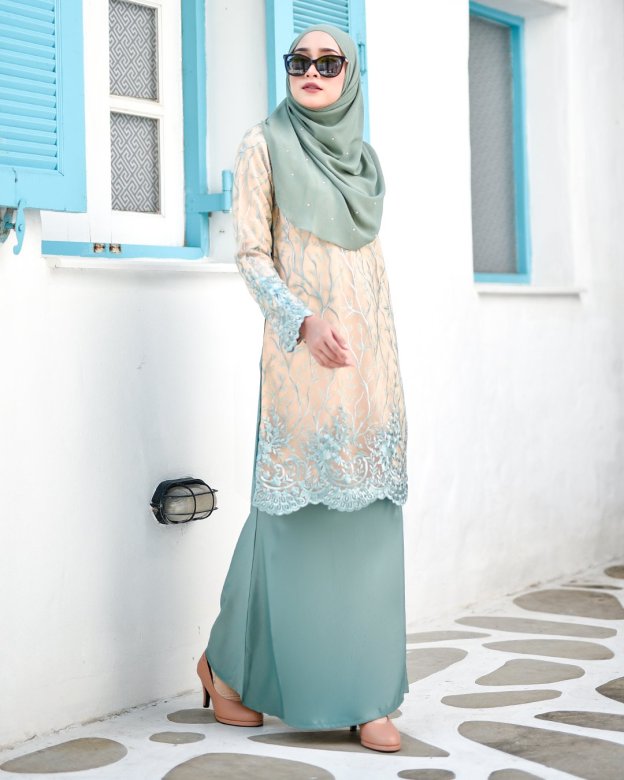 Baju Kurung Lace Aifa - Pistachio Nut