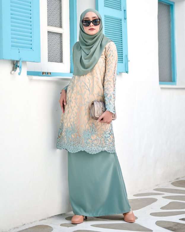 Baju Kurung Lace Aifa - Pistachio Nut