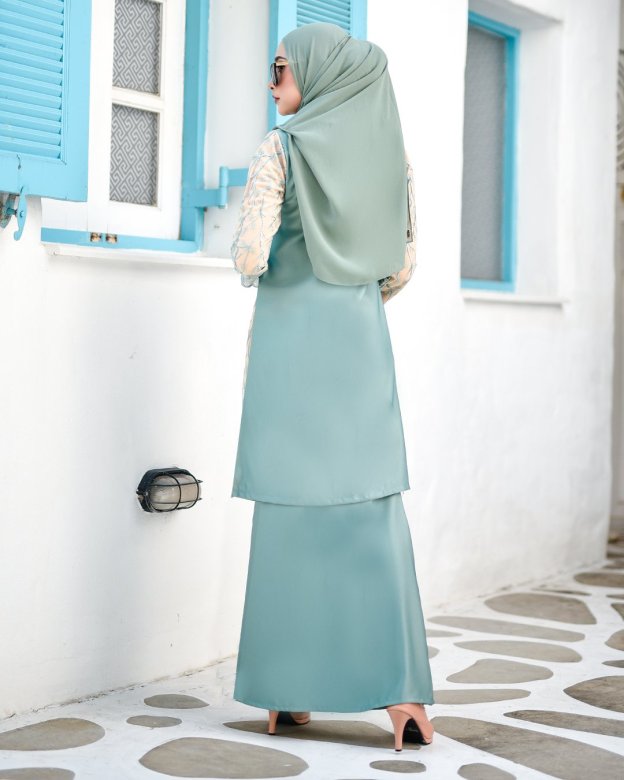 Baju Kurung Lace Aifa - Pistachio Nut