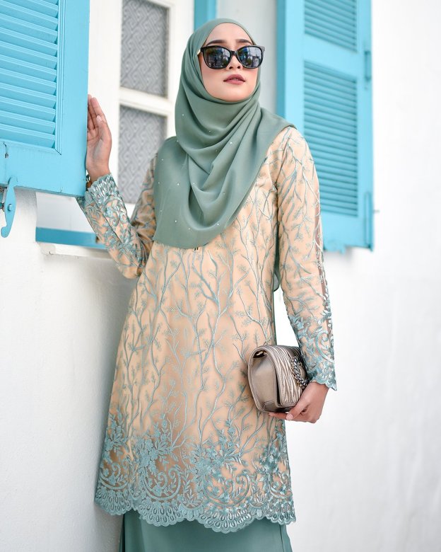 Baju Kurung Lace Aifa - Pistachio Nut