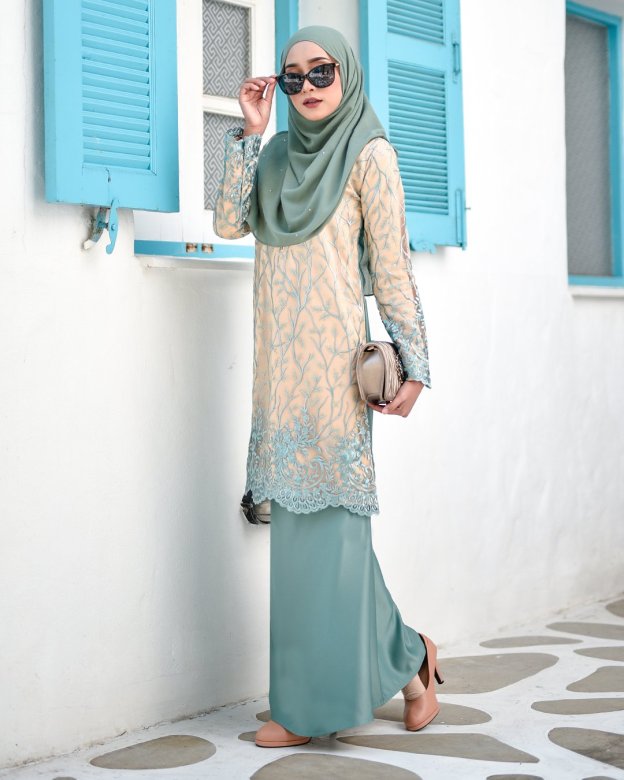 Baju Kurung Lace Aifa - Pistachio Nut