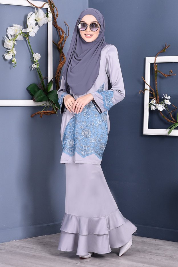 Baju Kurung Lace Allaire - Silver Lining