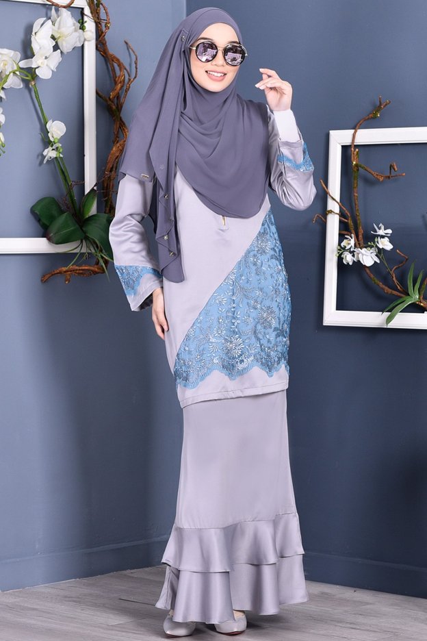 Baju Kurung Lace Allaire - Silver Lining