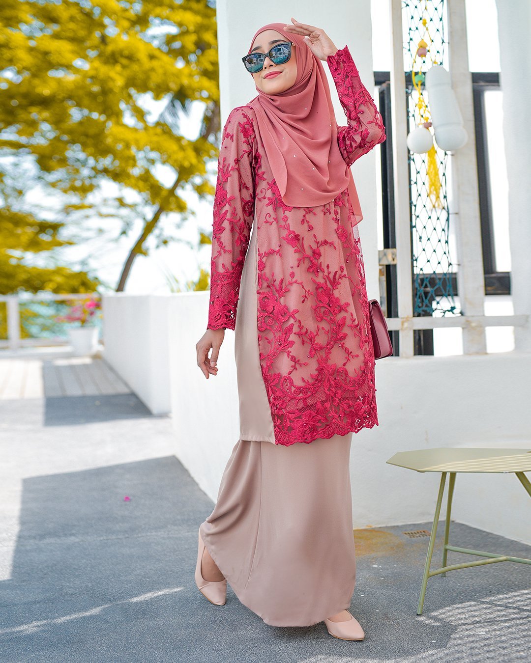 Baju Kurung Lace Amara - Velvet Chocolate