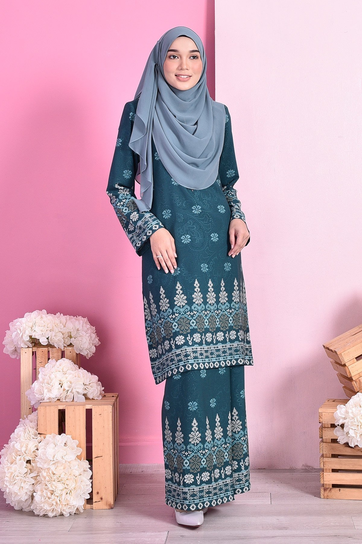 Baju Kurung Songket Amelia - Green Amor