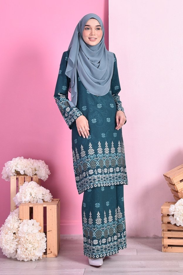 Baju Kurung Songket Amelia - Green Amor