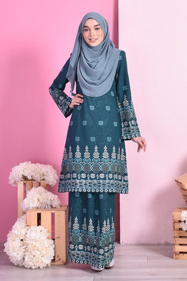 Baju Kurung Songket Amelia - Green Amor