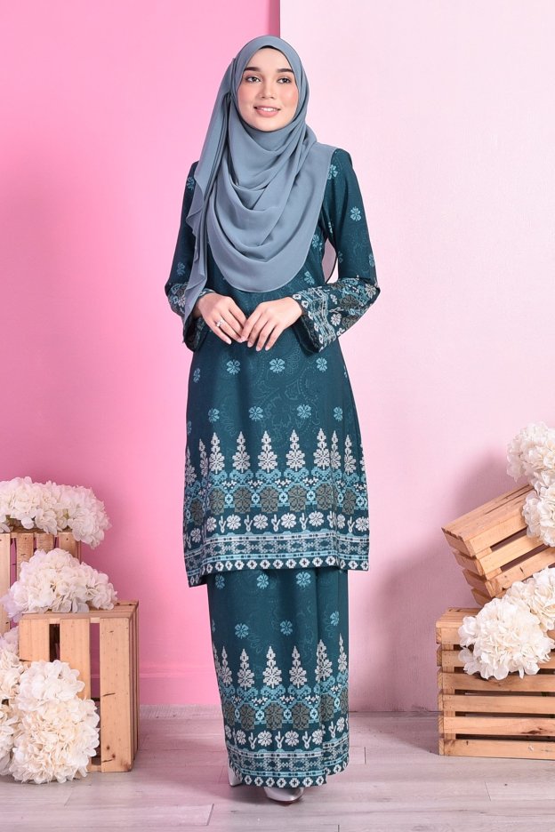 Baju Kurung Songket Amelia - Green Amor