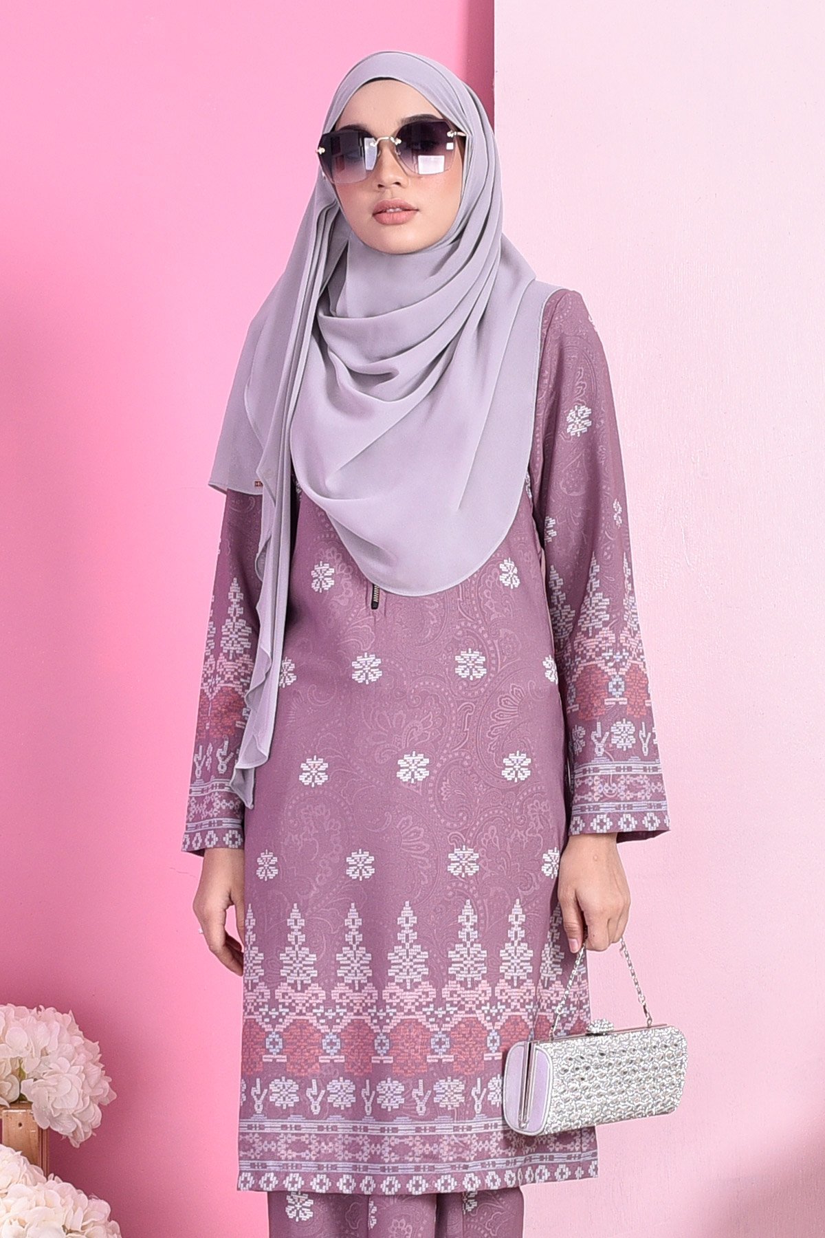 Baju Kurung Songket Amelia - Purple