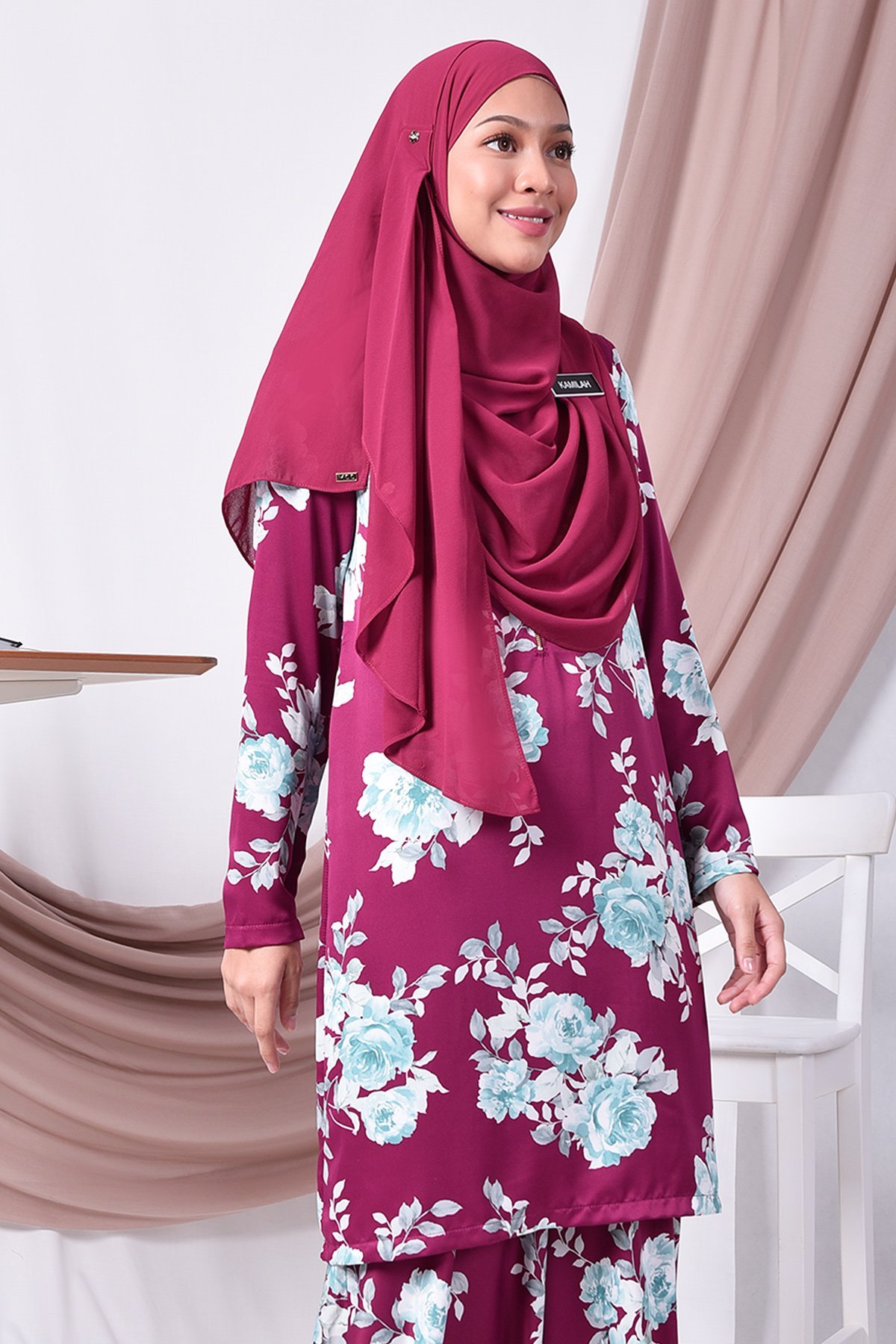 Baju Kurung Moden Amy - Plum Purple