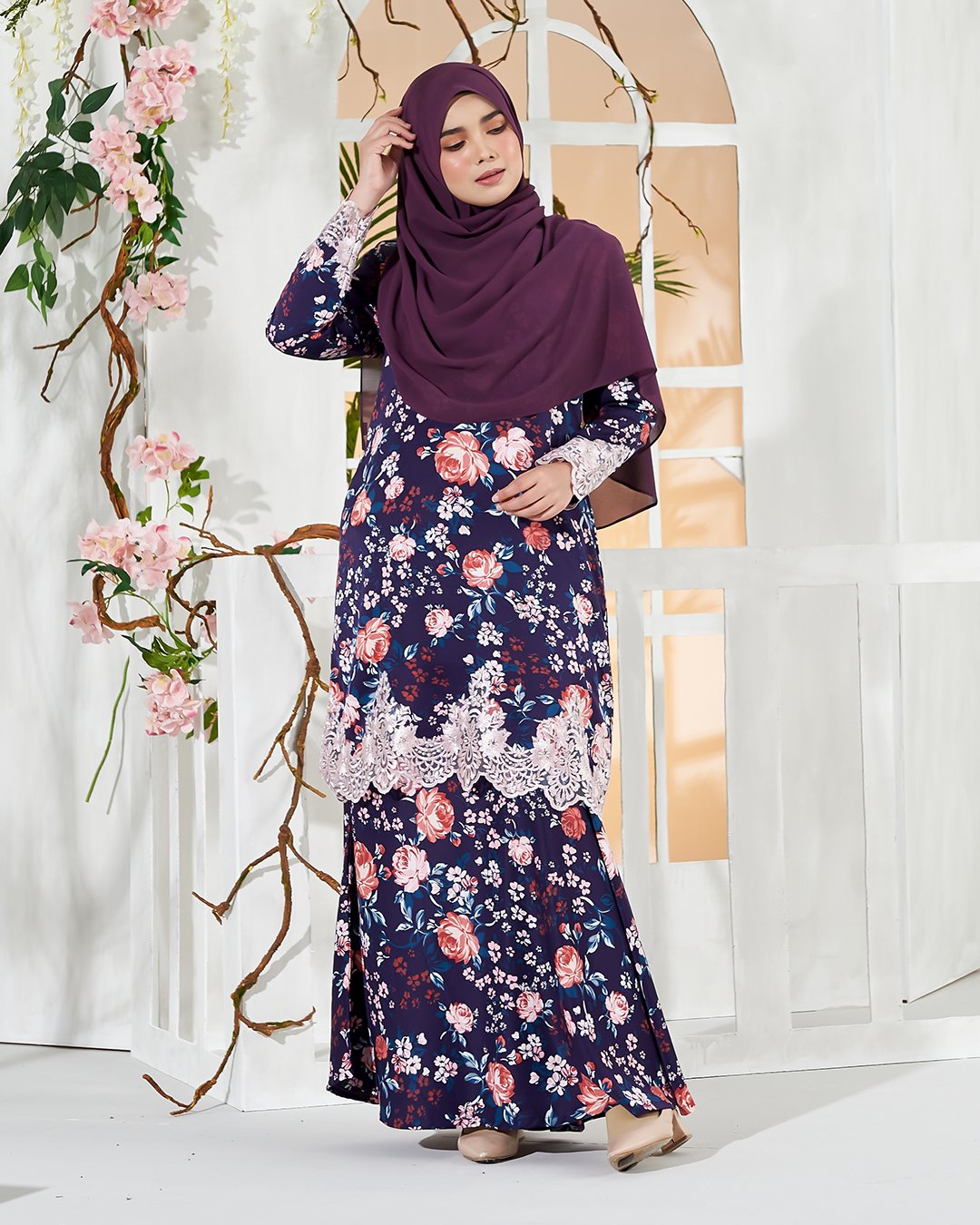Baju Kurung Aniqah - Plum Purple