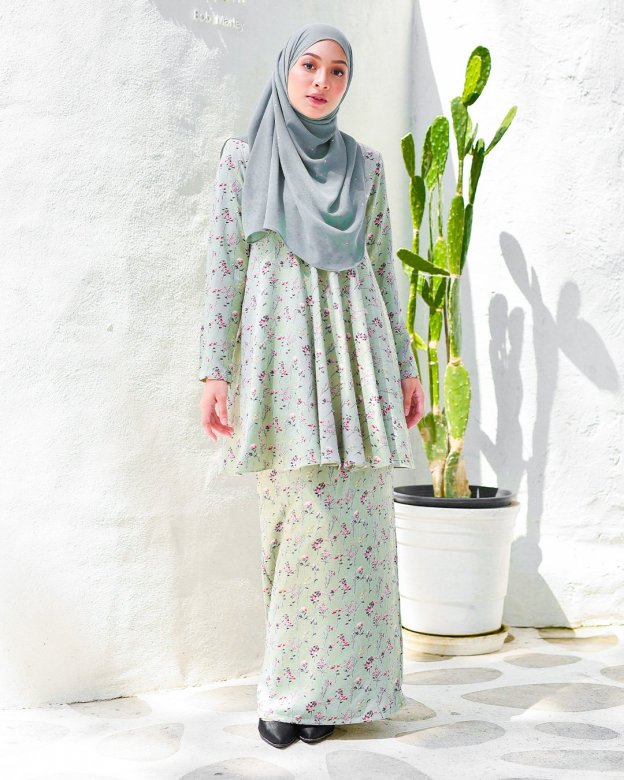 Baju Kurung Barbie Atirah - Mint Green