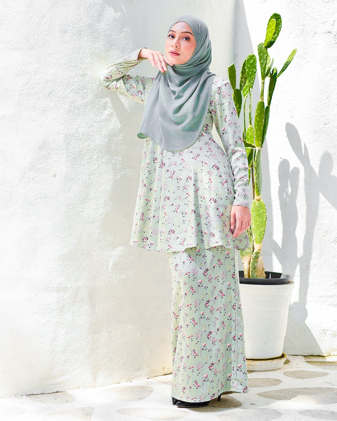 Baju Kurung Barbie Atirah - Mint Green