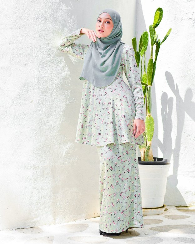 Baju Kurung Barbie Atirah - Mint Green