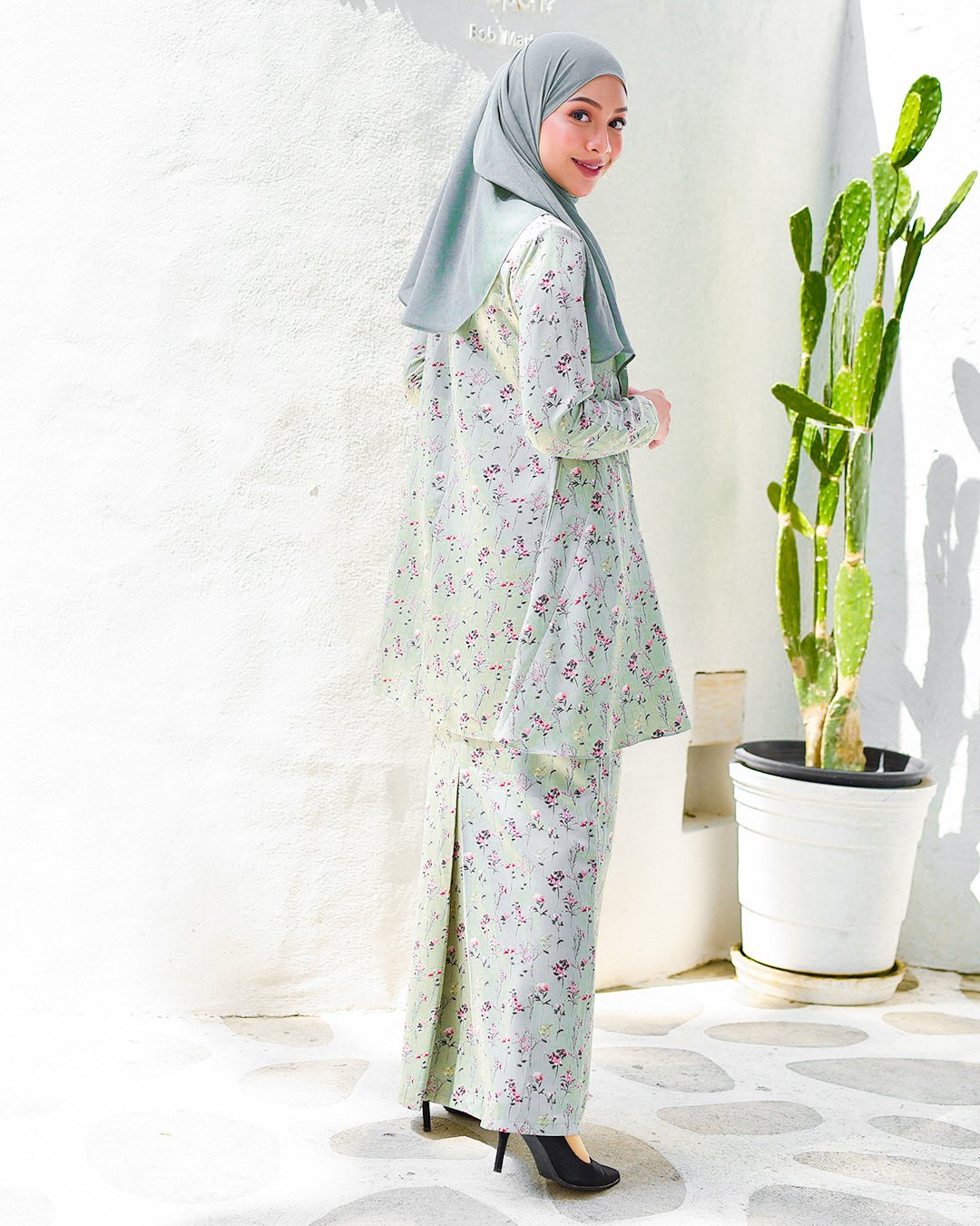Baju Kurung Barbie Atirah - Mint Green