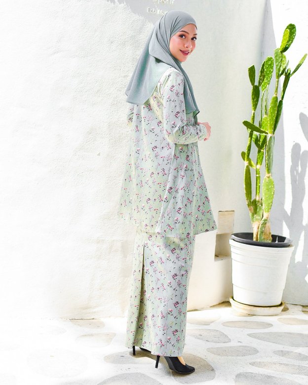 Baju Kurung Barbie Atirah - Mint Green