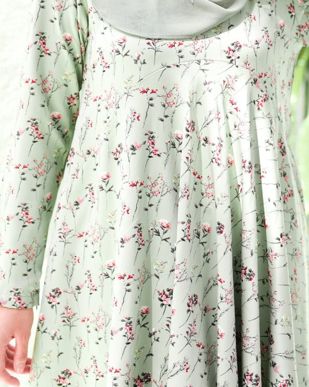 Baju Kurung Barbie Atirah - Mint Green