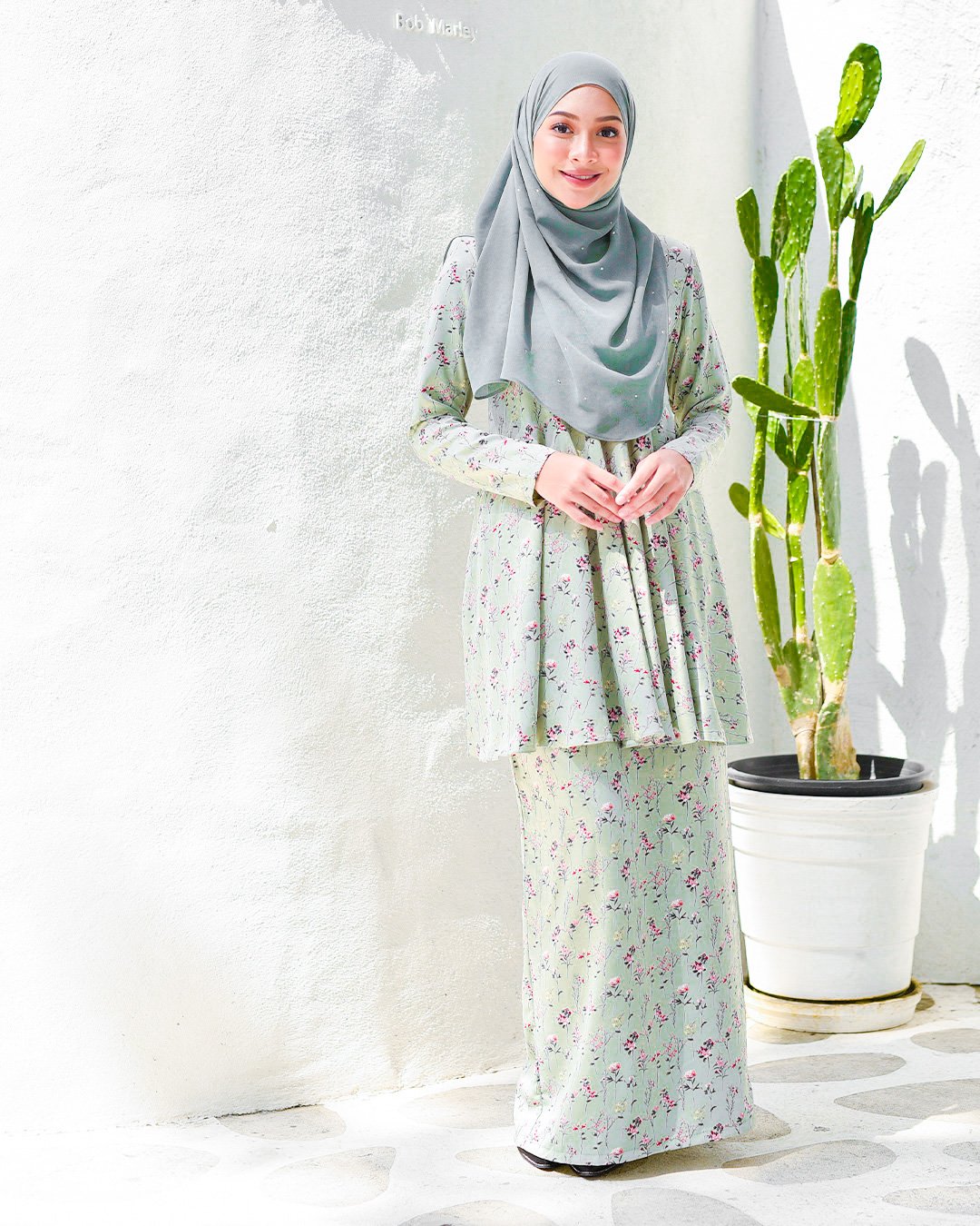 Baju Kurung Barbie Atirah - Mint Green