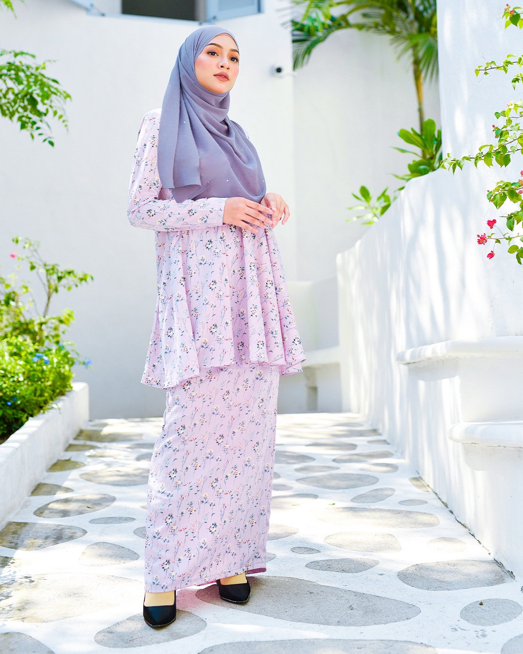 Baju Kurung Barbie Atirah - Soft Pink