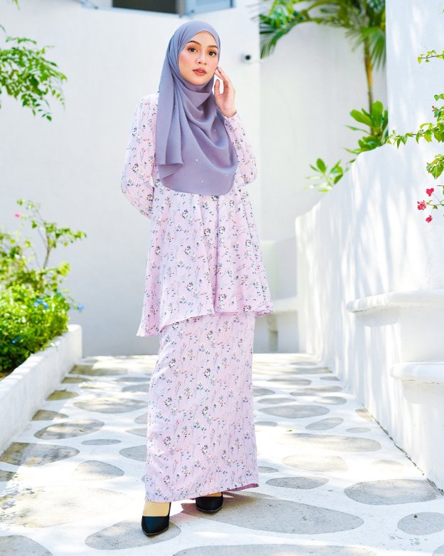 Baju Kurung Barbie Atirah - Soft Pink