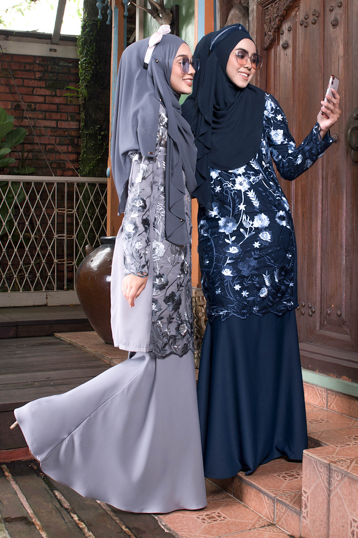 Baju Kurung Lace Azureen - Majestic Blue