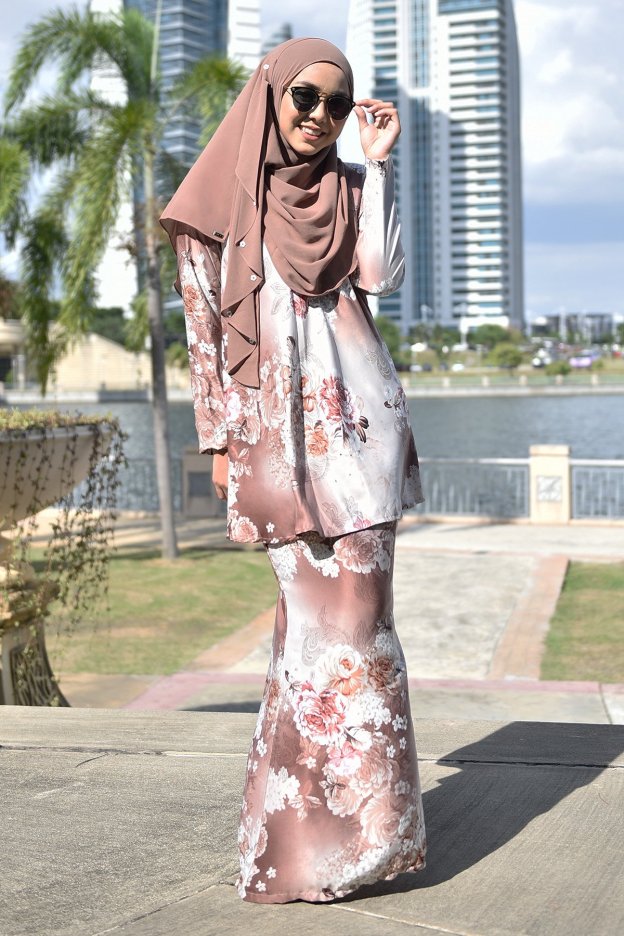 Baju Kurung Barbie Farisha - Cocoa Brown