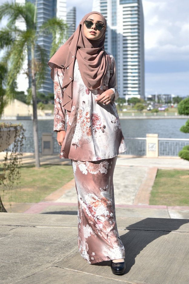 Baju Kurung Barbie Farisha - Cocoa Brown