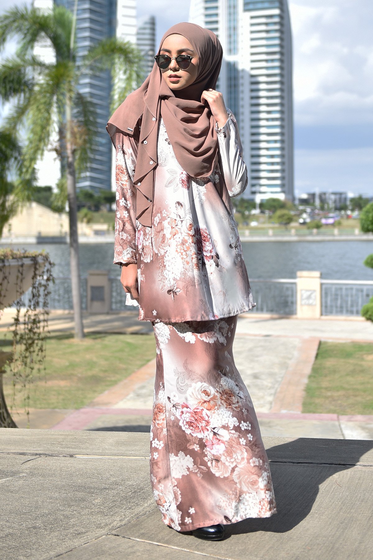 Baju Kurung Barbie Farisha - Cocoa Brown