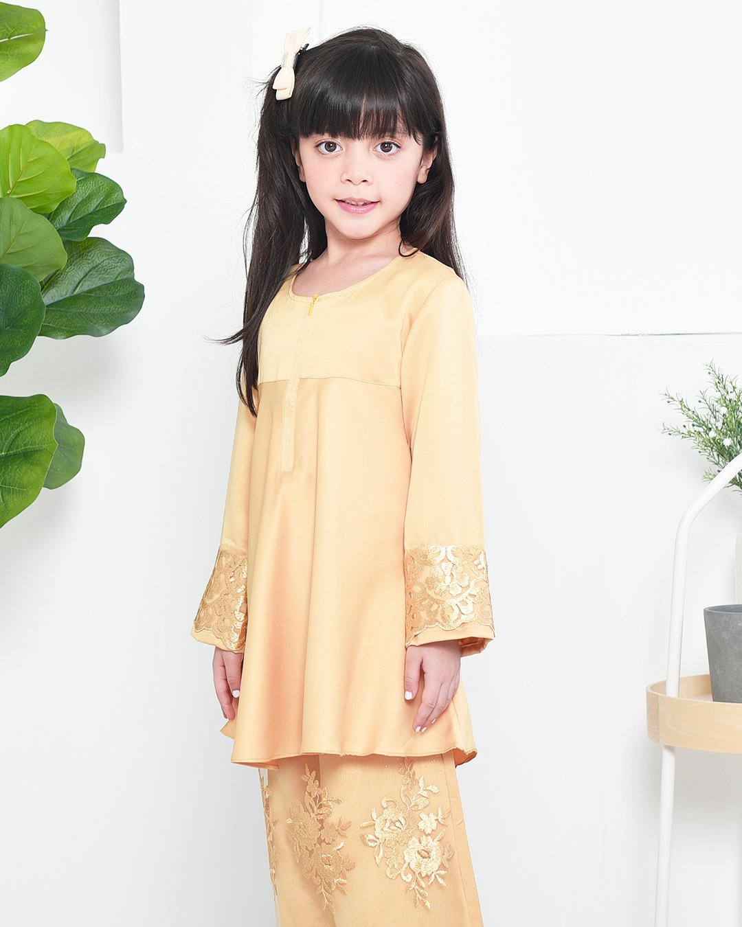 Baju Kurung Barbie Lace Afni Kids - Gold Dust