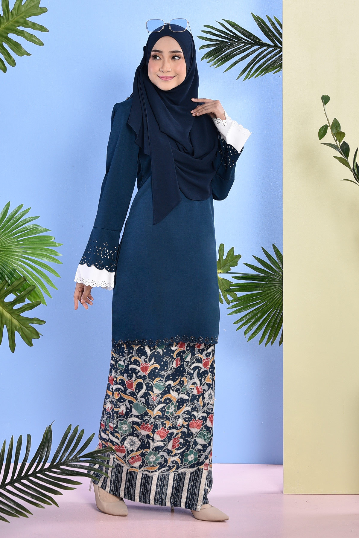 Baju Kurung Batik Lasercut Naola - Green