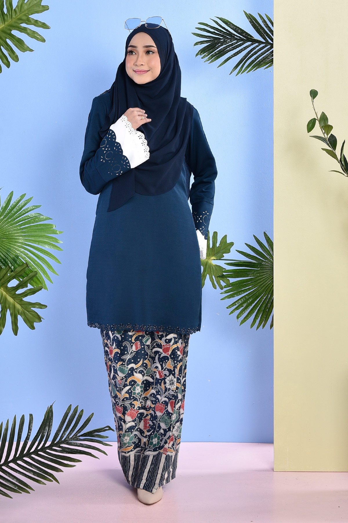 Baju Kurung Batik Lasercut Naola - Green