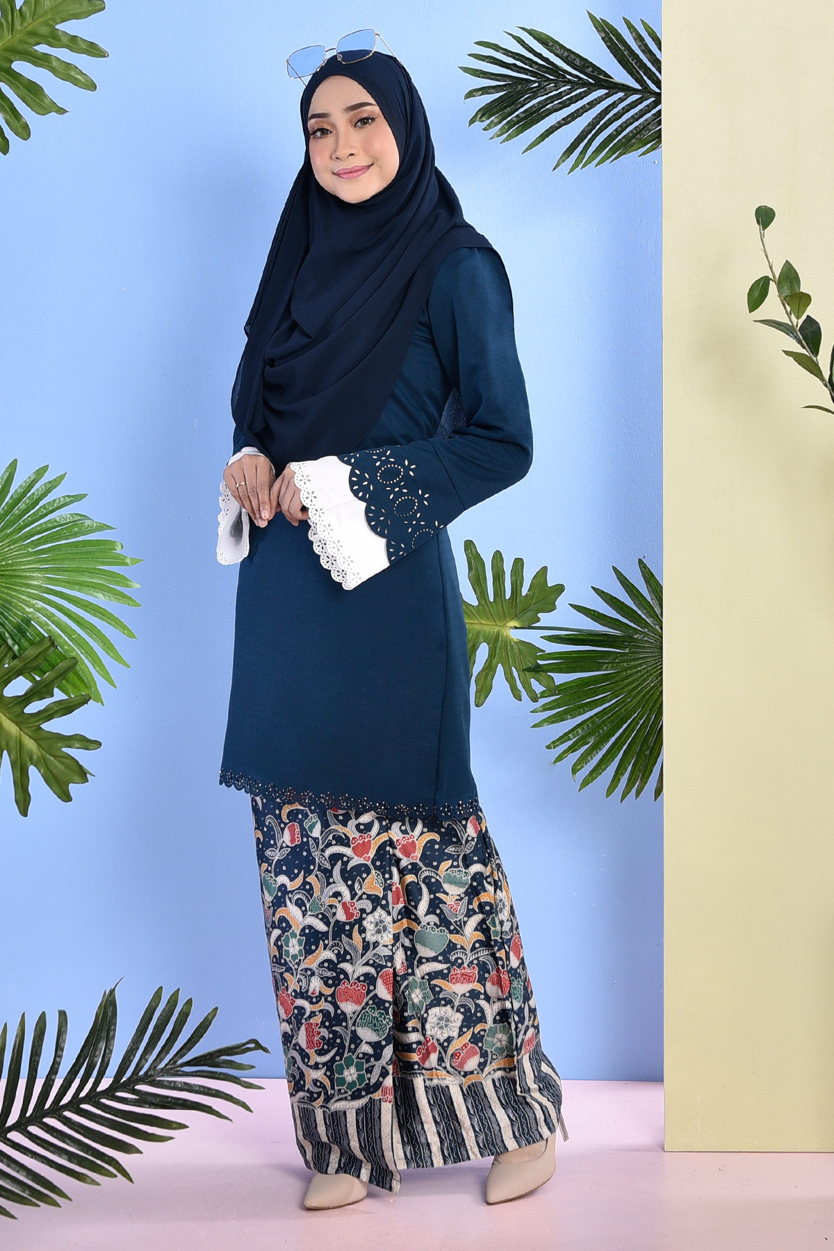 Baju Kurung Batik Lasercut Naola - Green