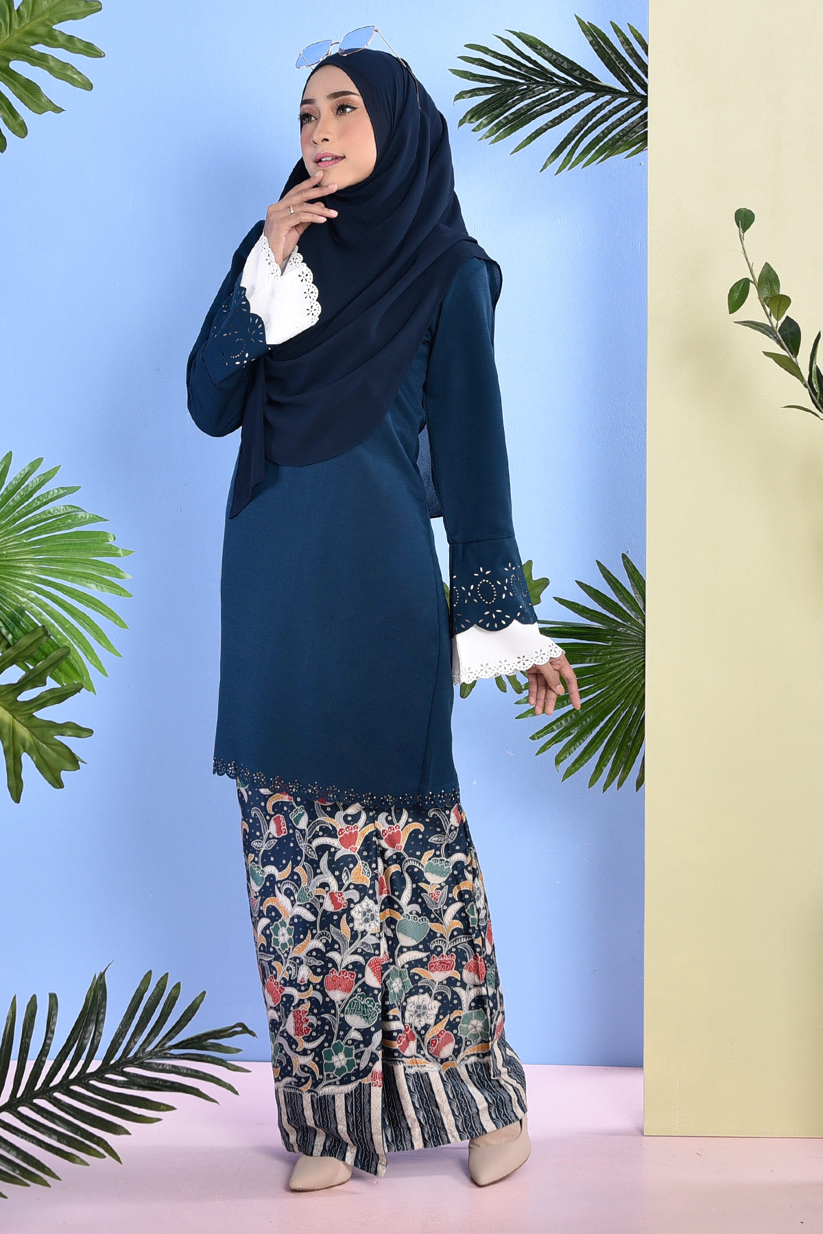 Baju Kurung Batik Lasercut Naola - Green