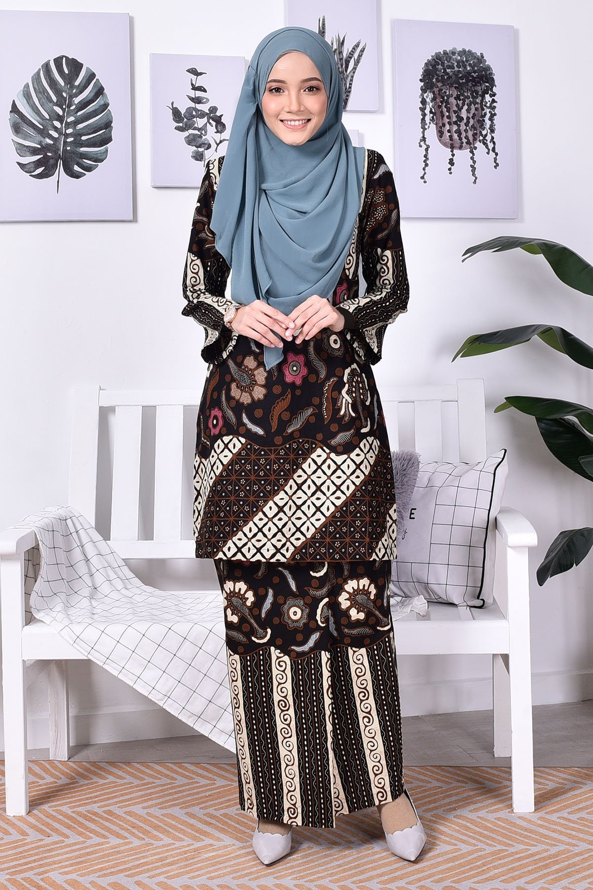 Baju Kurung Batik Norin - Brown