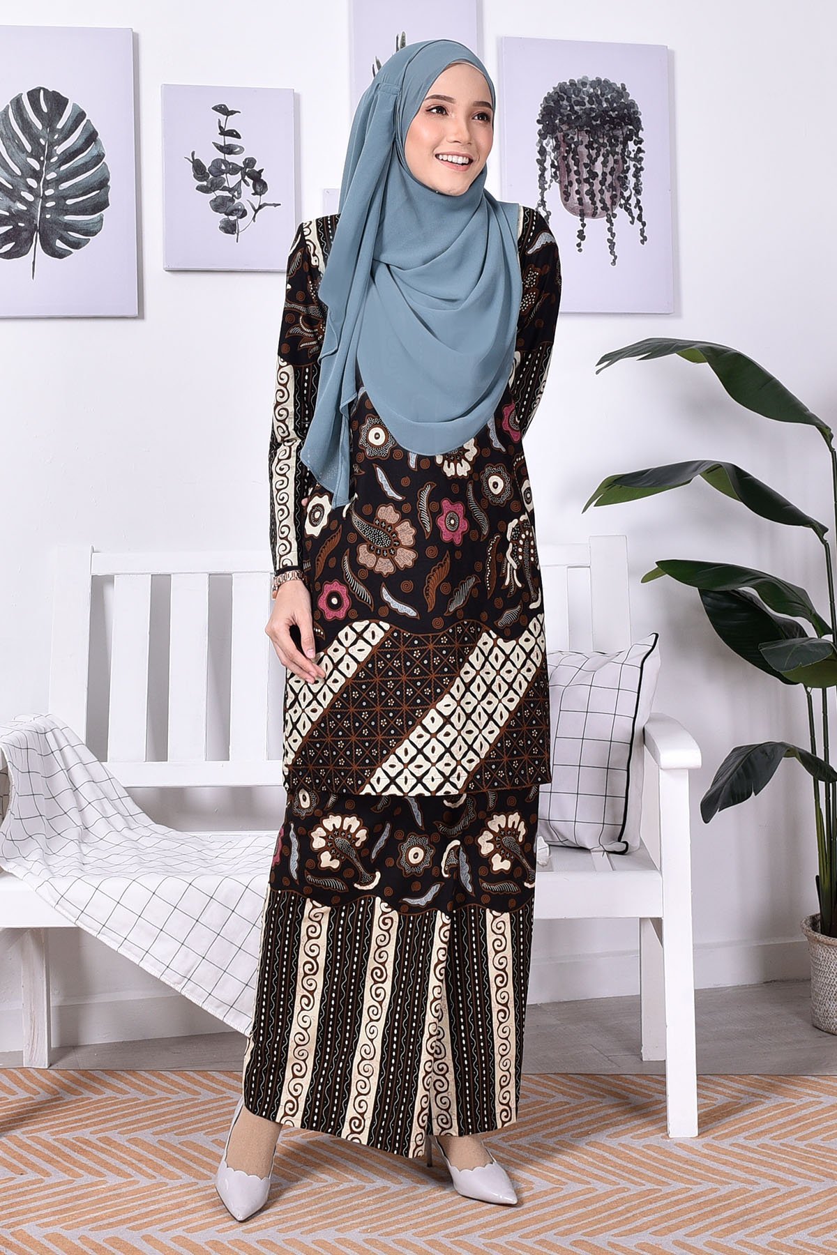 Baju Kurung Batik Norin - Brown