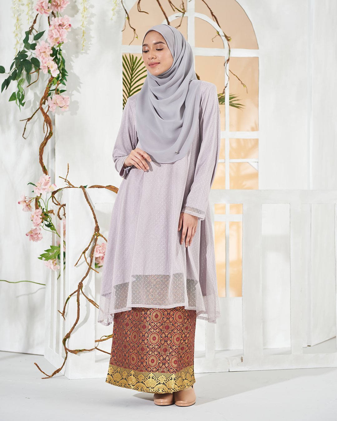 Baju Kurung Berlyn - Soft Grey
