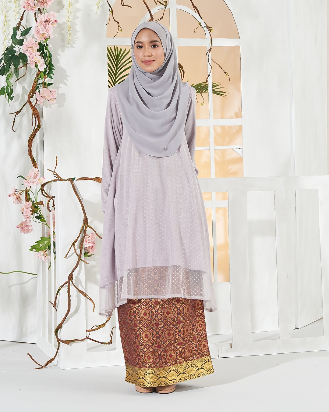 Baju Kurung Berlyn - Soft Grey