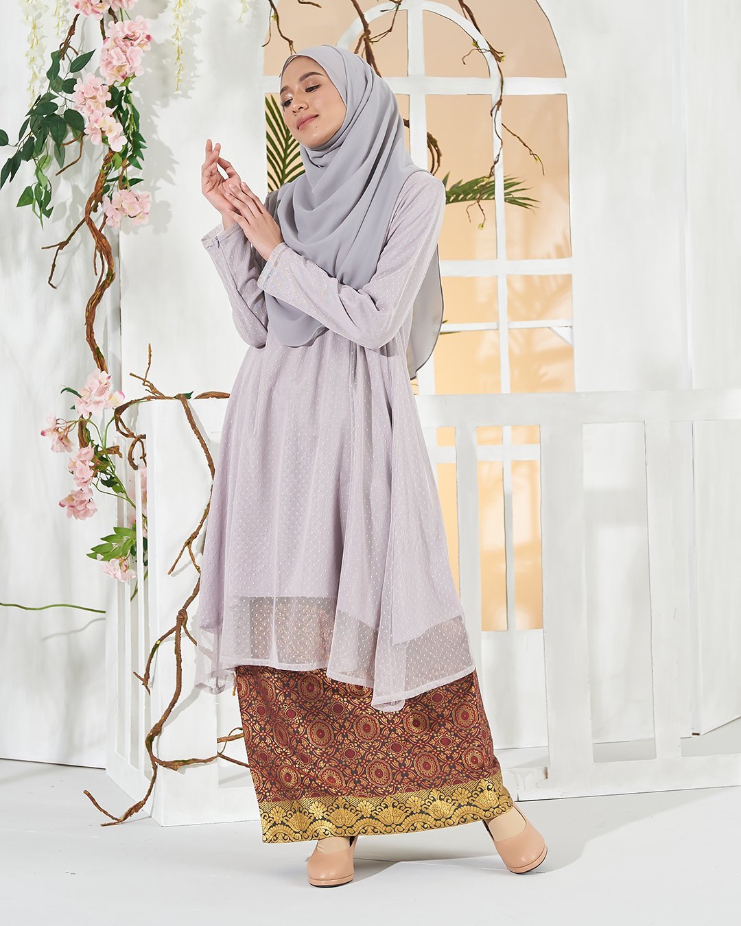 Baju Kurung Berlyn - Soft Grey