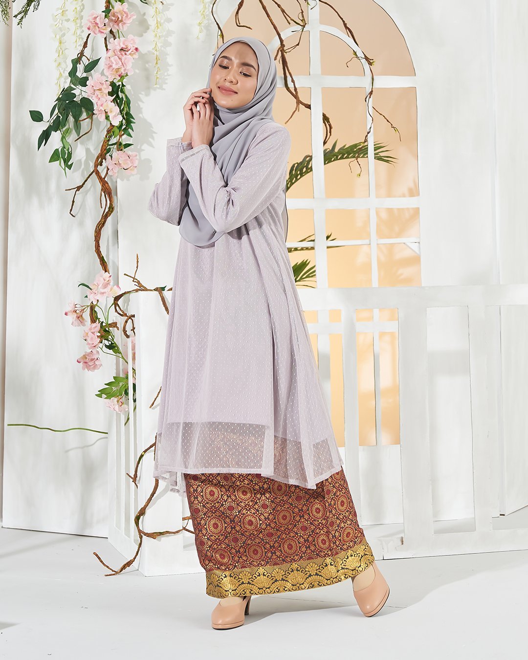 Baju Kurung Berlyn - Soft Grey