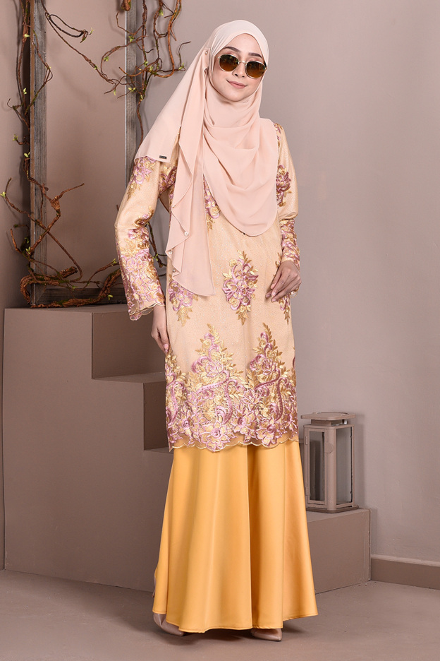 Baju Kurung Lace Brettany Glitter - Lemonade
