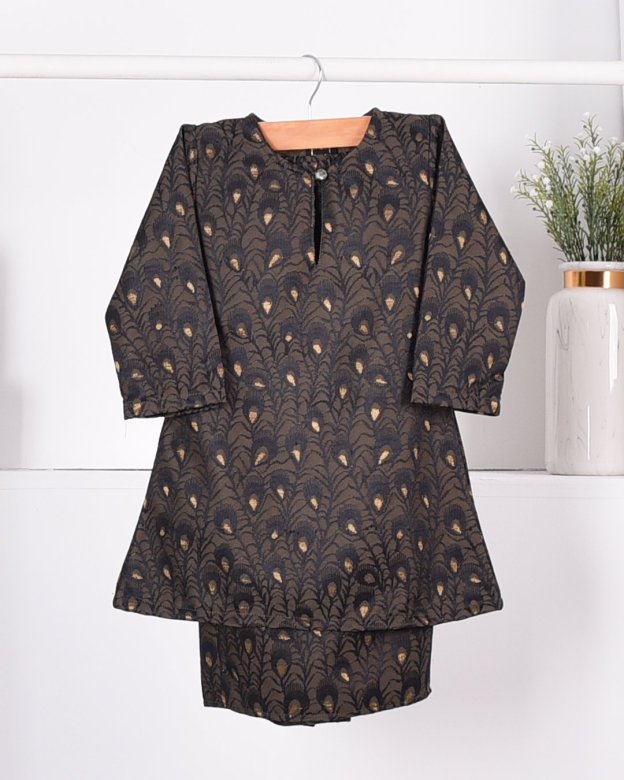Baju Kurung Riau Lace Greece Kids - Black Dust